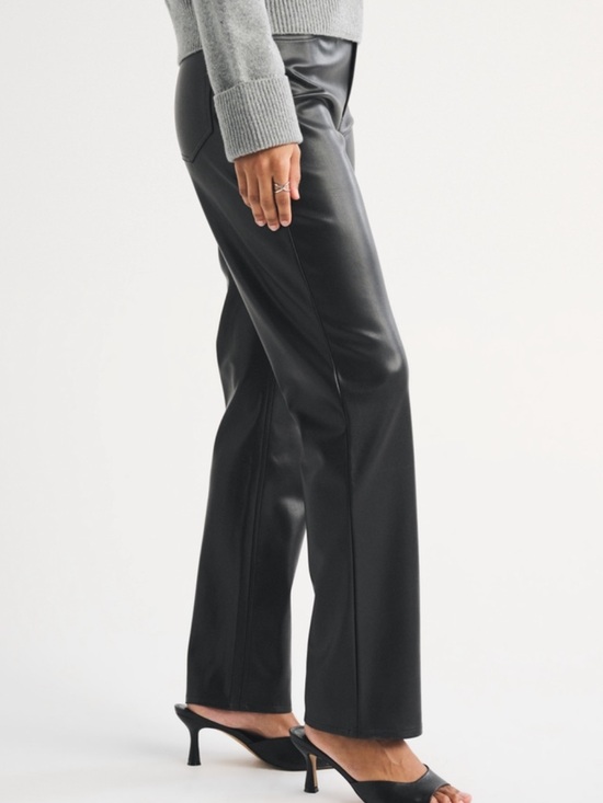 Abercrombie & Fitch Pants - Abercrombie & Fitch Curve Love High Rise 90s Straight Vegan Leather Pants